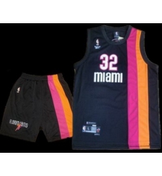 Miami Floridians 32 Shaquille O'Neal Black ABA Hardwood Classic Swingman Jersey & Shorts Suit