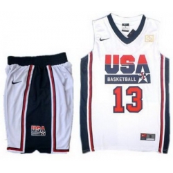 USA Basketball Retro 1992 Olympic Dream Team White Jersey & Shorts Suit #13 Chris Paul