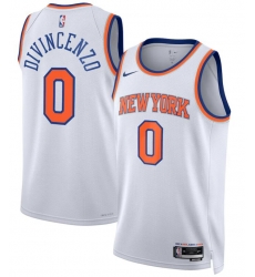 New York Knicks Nike Association Edition Swingman #0 Jersey White  Donte DiVincenzo