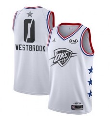 Thunder 0 Russell Westbrook White Youth Basketball Jordan Swingman 2019 AllStar Game Jersey