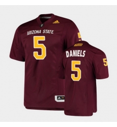 Men Arizona State Sun Devils Jayden Daniels College Football Maroon Premier Jersey