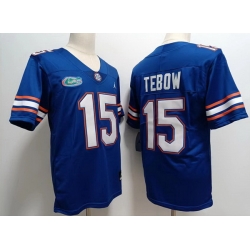 Men Florida Gators #15 Tim Tebow Blue Stitched Football Jersey