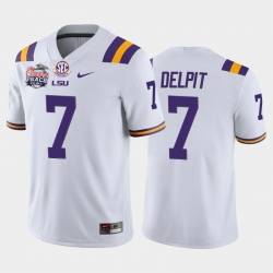 LSU Tiger Grant Delpit White Home Men'S Jersey