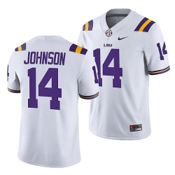 Lsu Tigers Max Johnson White College Football Men Jersey