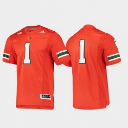 Men Miami Hurricanes 1 Orange Premier Football Jersey