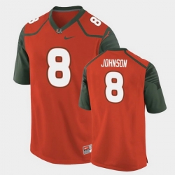 Men Miami Hurricanes Duke Johnson Replica Orange College Football Jersey