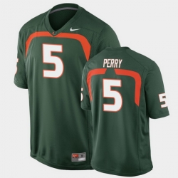 Men Miami Hurricanes N'Kosi Perry Game Green College Football Jersey