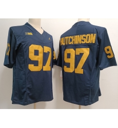 Men Women Youth Michigan Wolverines #7 Aidan Hutchinson Navy 2023 F U S E Stitched NCAA Jersey