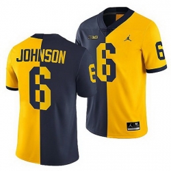 Michigan Wolverines 2021 22 Cornelius Johnson Navy Maize Split Edition College Football Jersey