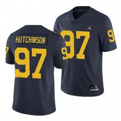 Michigan Wolverines Aidan Hutchinson Navy Limited Men'S Jersey