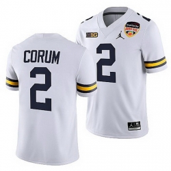 Michigan Wolverines Blake Corum White 2021 Orange Bowl College Football Playoff Jersey