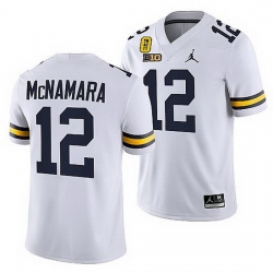 Michigan Wolverines Cade Mcnamara White Tm 42 Patch Honor Tate Myre Jersey