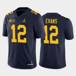 Michigan Wolverines Chris Evans Navy Home Men'S Jersey