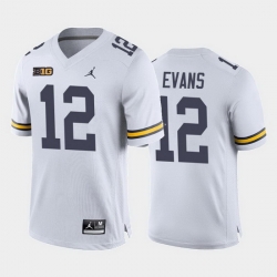 Michigan Wolverines Chris Evans White Away Men'S Jersey