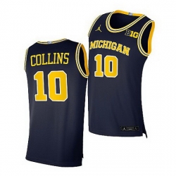 Michigan Wolverines Frankie Collins Navy 2021 Class Jersey