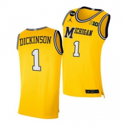 Michigan Wolverines Hunter Dickinson Yellow Blm Social Justice Men Jersey