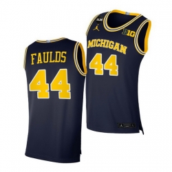 Michigan Wolverines Jaron Faulds 2021 Big Ten Regular Season Champions Blm Navy Jersey