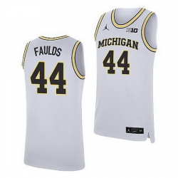 Michigan Wolverines Jaron Faulds White Replica Jersey