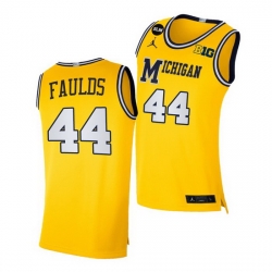 Michigan Wolverines Jaron Faulds Yellow Blm Social Justice Men Jersey