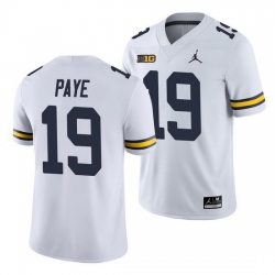 Michigan Wolverines Kwity Paye White Game Men'S Jersey