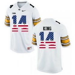 Iowa Hawkeyes 14 Desmond King White USA Flag College Football Limited Jersey