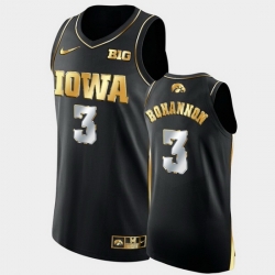 Men Iowa Hawkeyes Jordan Bohannon Golden Edition Black Authentic Limited Jersey