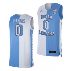 North Carolina Tar Heels Anthony Harris 2021 Blue White Split Edition Special Jersey