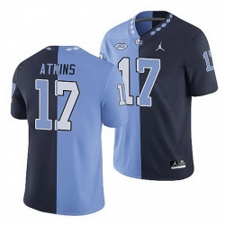 North Carolina Tar Heels Grayson Atkins College Football Navy Blue Split Edition Game Jersey