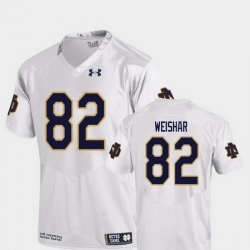 Men Notre Dame Fighting Irish Nic Weishar 82 White College Football Replica Jersey