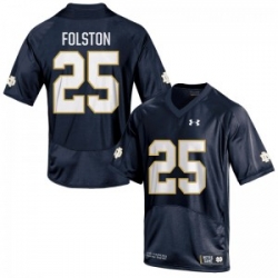 Men Under Armour 25 Replica Navy Blue Tarean Folston Notre Dame Fighting Irish Alumni Football Jersey