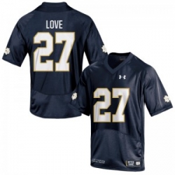 Men Under Armour 27 Replica Navy Blue Julian Love Notre Dame Fighting Irish Alumni Football Jersey