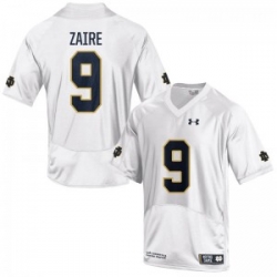 Men Under Armour 9 Replica White Malik Zaire Notre Dame Fighting Irish Alumni Football Jersey