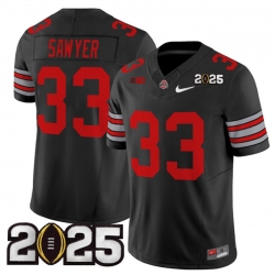 Men's Ohio State Buckeyes #33 Jack Sawyer Black 2025 CFP Final Patch F.U.S.E. Vapor Limited Stitched Football Jersey