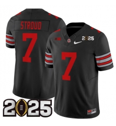 Men's Ohio State Buckeyes #7 C.J. Stroud Black 2025 CFP Final Patch F.U.S.E. Vapor Limited Stitched Football Jersey