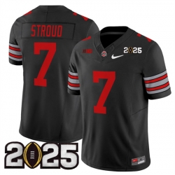 Men's Ohio State Buckeyes #7 C.J. Stroud Black 2025 CFP Final Patch F.U.S.E. Vapor Limited Stitched Football Jersey