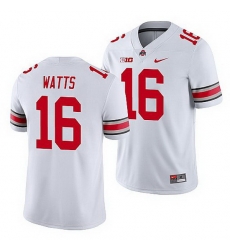 Ohio State Buckeyes Ryan Watts White Game Men'S Jersey