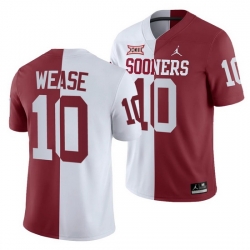 Oklahoma Sooners Theo Wease White Crimson Split Men'S Jersey