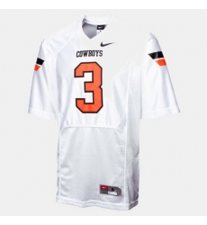 Men Oklahoma State Cowboys And Cowgirls Brandon Weeden College Football White Jersey