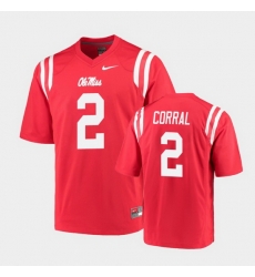 Men Ole Miss Rebels Matt Corral College Football Red Game Jersey