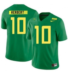 Men JUSTIN HERBERT JERSEY OREGON DUCKS #10 GREEN