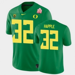 Men Oregon Ducks Jordan Happle 2021 Fiesta Bowl Green Game Jersey 0A