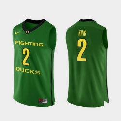 Men Oregon Ducks Louis King Apple Green Authentic College Basketball Jersey