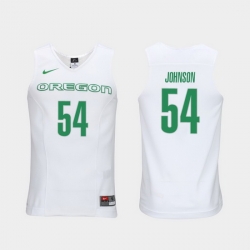 Men Oregon Ducks Will Johnson White Elite Authentic Performance College Basketball Jersey