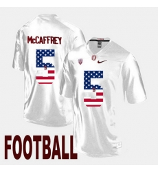 Christian Mccaffrey White Stanford Cardinal Us Flag Fashion Jersey