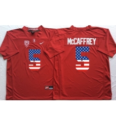 Stanford Cardinals 5 Christian McCaffrey Red USA Flag College Jersey