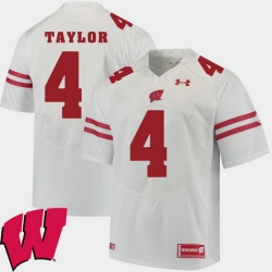 Men Wisconsin Badgers A.J. Taylor White Alumni Football Game Ncaa 2018 Jersey