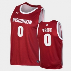 Men Wisconsin Badgers D'Mitrik Trice Replica Red College Basketball Jersey