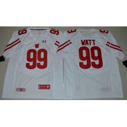 Wisconsin Badgers 99 J J  Watt White College Jersey