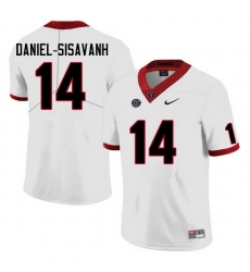 Men #14 David Daniel-Sisavanh Georgia Bulldogs College Football Jerseys Sale-White Anniversary