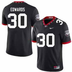 Men #30 Daijun Edwards Georgia Bulldogs College Football Jerseys Sale-100th Anniversary